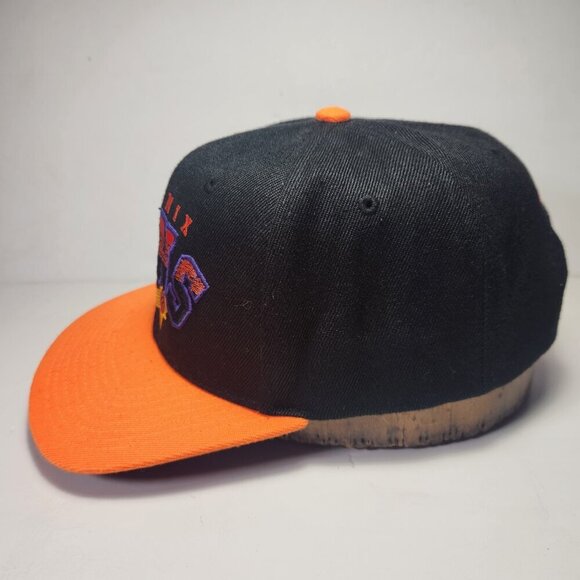 Phoenix Suns Hat Cap Two-tone Black & Orange Hook & Loop Mitchell & Ness NBA - Picture 8 of 11